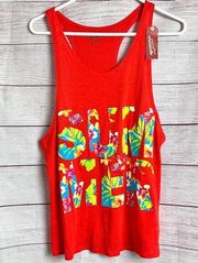 Arizona Jeans Company Womens Sleeveless Graphic Racerback Tank Sz M