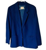 Vintage Pendleton Royal Blue 100% Pure Wool Blazer Jacket Large