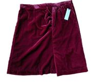 Anthropologie New With Tags Burgundy Velvet Skirt Womens Size 10