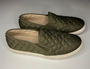 Steve Madden Army Green Fabric Slip On Shoes