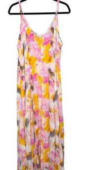 Torrid Yellow Pink‎ Floral Challis Maxi Dress Size 2X