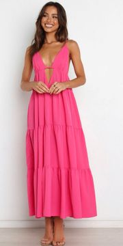 Petal & Pup Deep V Plunge Maxi Dress