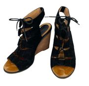 Melrose and Market Calista Wedge Sandals, Black, Brown, 8.5