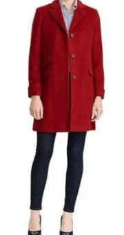 Lauren  Single Breasted Red Wool Pea Coat BNWOT size 2 LAST …