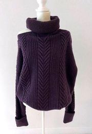 PAIGE LORILEE WOOL BLEND TURTLENECK JUMPER IN DARK SANGRIA size Large