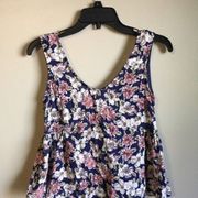 Peach royal small floral tank top