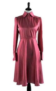 Vintage Late 70s - Early 80s Diane Von Furstenberg Dusty Rose Shirt Dress Medium