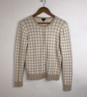 Gingham Button Down Cardigan Size Large