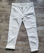 Banana Republic White Solid Sculpt Skinny Crop Summer Capri Jeans Womens Size 27