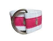 Preppy Pink White Pineapple D Ring Belt Size 0