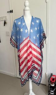 American Flag Sheer Beach Cover up