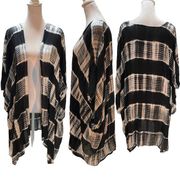 Black & White Tie Dyed Open Front Shirt /Kimono Swim Coverup Size XS