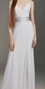 NWT WHITE By VERA WANG  V-Neck Crepe Mermaid Bridesmaid Dress