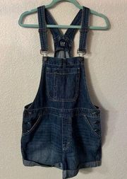 GAP Shorts Overalls Dark Denim Wash Jeans Boho Sprint Womens size medium