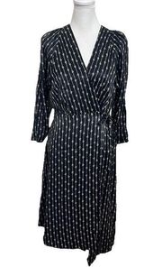 Joie Printed Wrap Midi Dress Womens Size Small Sample Career Office Preppy