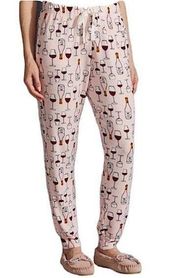 KIKIT Pink Wine Print Jogger Sleep Pants Size XL