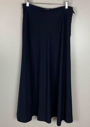 MaxMara navy blue vintage flowool made in Italy midi maxi skirt size 12 flawed