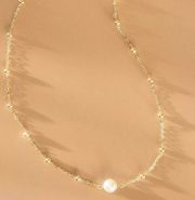 Adina Eden Pearl Ball Chain Necklace