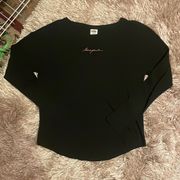 Pink Victoria’s Secret Long Sleeve Black Shirt size Small