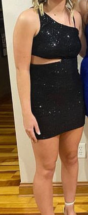 Black Cut Out Homecoming Dress