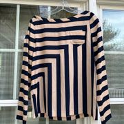 Diane von Furstenberg striped silk shirt blouse DVF size 4