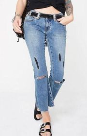 NWT One Teaspoon Vintage Indigo Marines Low Rise Flare Denim- Size 28