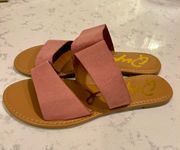 NWOT -  - Pink Double Strap Suede Sandal - Size US 8.5