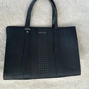 Cole Haan Studded Vestry Satchel purse bag in black leather