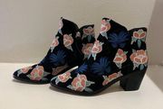 Rebecca Minkoff Suede Floral Embroidered Booties Size 6