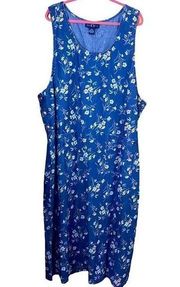 Vintage 90’s Floral Denim Maxi Dress by Original TY Wear