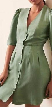 NEW  Strid Puff Sleeve Dress Amande Green