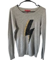 Saks Fifth Avenue Sequin Lightening Bolt Crewneck