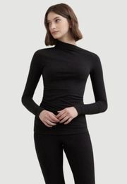 NEW MODERN CITIZEN Top Size Large Black Kimberly Ruched Asymmetrical Black NWOT