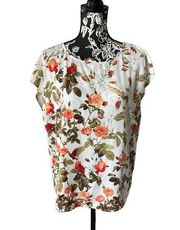 Armani Exchange floral top sleeveless women’s blouse medium green orange