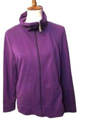 Danskin Now purple full zip funnel neck sweatshirt