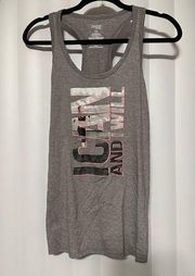 Danskin Now “I can and Will” racer back tank top , grey tank