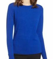 HALOGEN Cashmere Sweater Blue petite size XSMALL XSP long sleeve