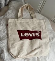 Beige Logo Canvas Tote Bag 14.5” x 15” NEW