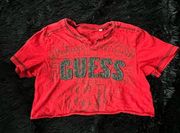 GUESS VINTAGE  RED CROP TOP BABY TEE