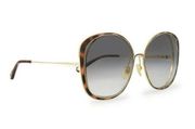 Rent the runway Chloe oversized gold frame grey lens tortoise pattern sunglasses