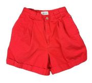 Vintage For Her Van Heusen Sz 10 Cotton Womens Wide Leg Kaki Shorts Red