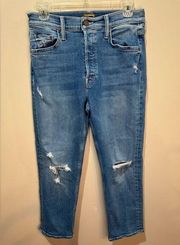 MOTHER Tomcat Distressed Ankle Jeans Size 28