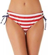 California Waves Red/White Striped Bikini Bottoms - Large