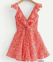 SheIn Ditsy Floral Back Self-Tie Romper