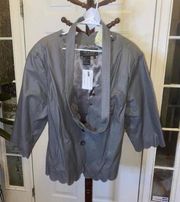 Terry Lewis Luxuries grey leather jacket with belt size 2X