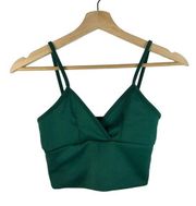 BooHoo Emerald Green Cross Bust Scuba Crop Tank Top 4/S