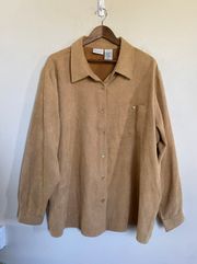 Faux Suede Button Up Shirt 