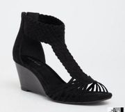 Torrid Braided midi wedge Sandals black Size 12W
