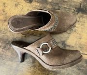 Frye Women’s Brown Western Leather Studded Mules Size 8