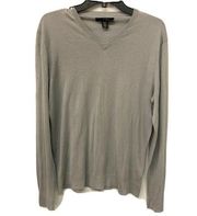 Kenneth Cole Womens Gray Silk Blend Long Sleeve Pullover Sweater